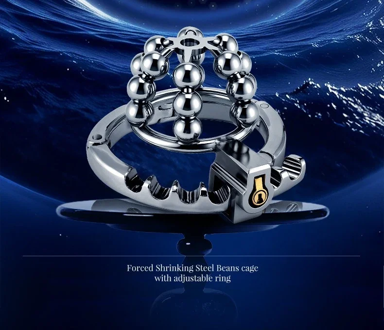 New Men's Metal Chastity Cage with Steel Ball Adjustable Locking Ring Breathable Abstinence Cock Cage SM Gay Sex Toy for Men 정조대