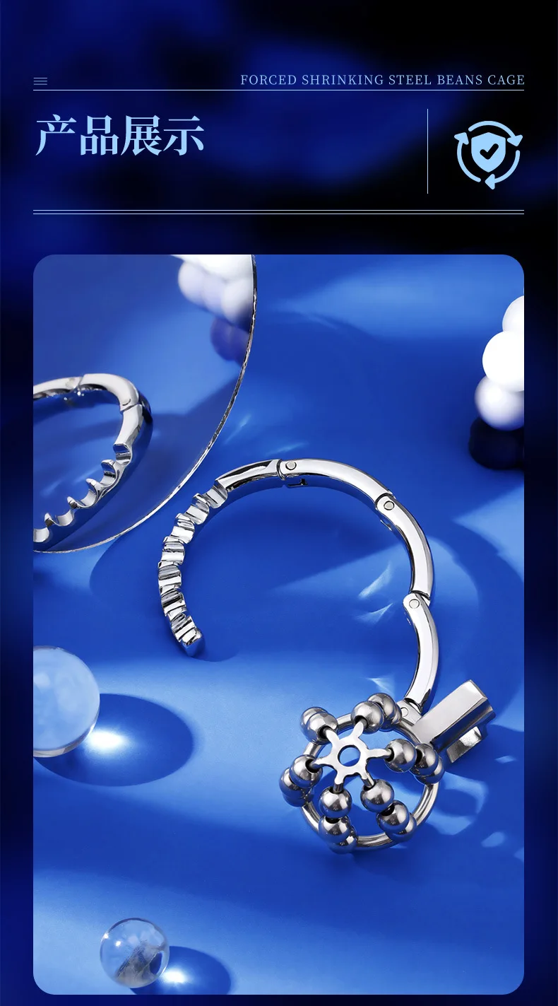 New Men's Metal Chastity Cage with Steel Ball Adjustable Locking Ring Breathable Abstinence Cock Cage SM Gay Sex Toy for Men 정조대