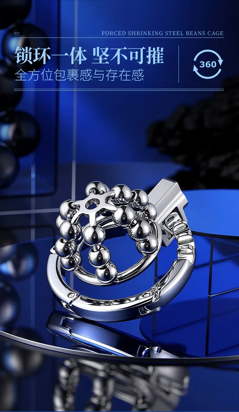 New Men's Metal Chastity Cage with Steel Ball Adjustable Locking Ring Breathable Abstinence Cock Cage SM Gay Sex Toy for Men 정조대