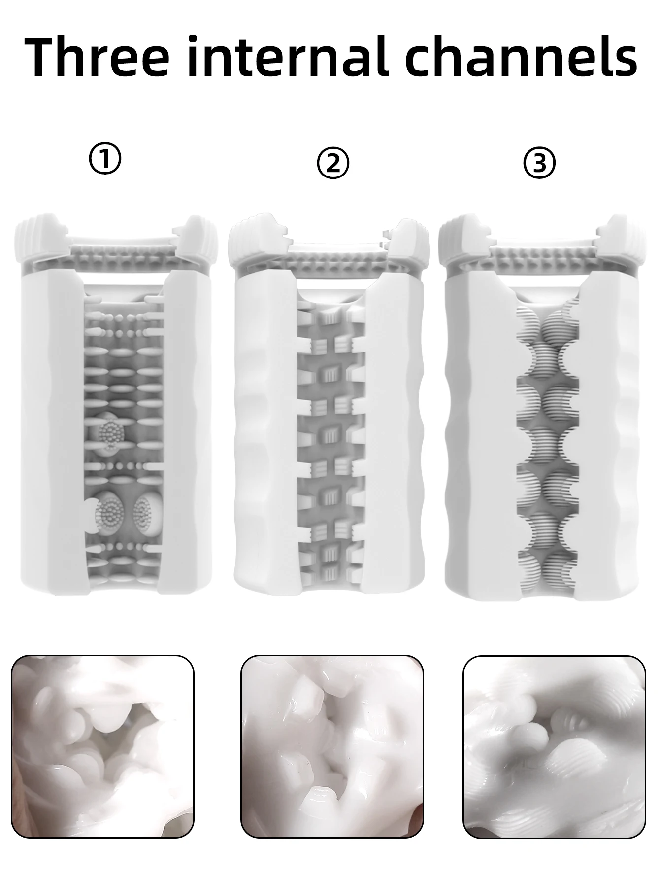 Male Masturbation Sex Toy Delay Trainer TPE Soft Rubber Three Channel Vaginal Penis Massage Airplane Cup Adult Products massage