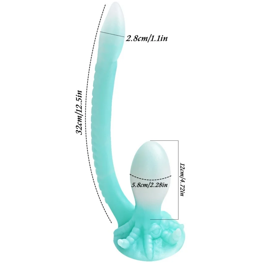 2in1 Octopus Tentacle Dark Glowing Dildo for Woman Double Stimulation Butt Plug with Suction Cup Female Masturbator Anal Dildos