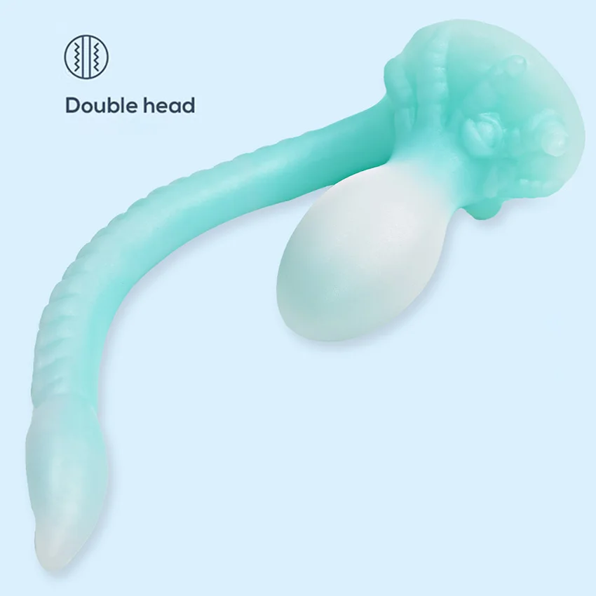 2in1 Octopus Tentacle Dark Glowing Dildo for Woman Double Stimulation Butt Plug with Suction Cup Female Masturbator Anal Dildos