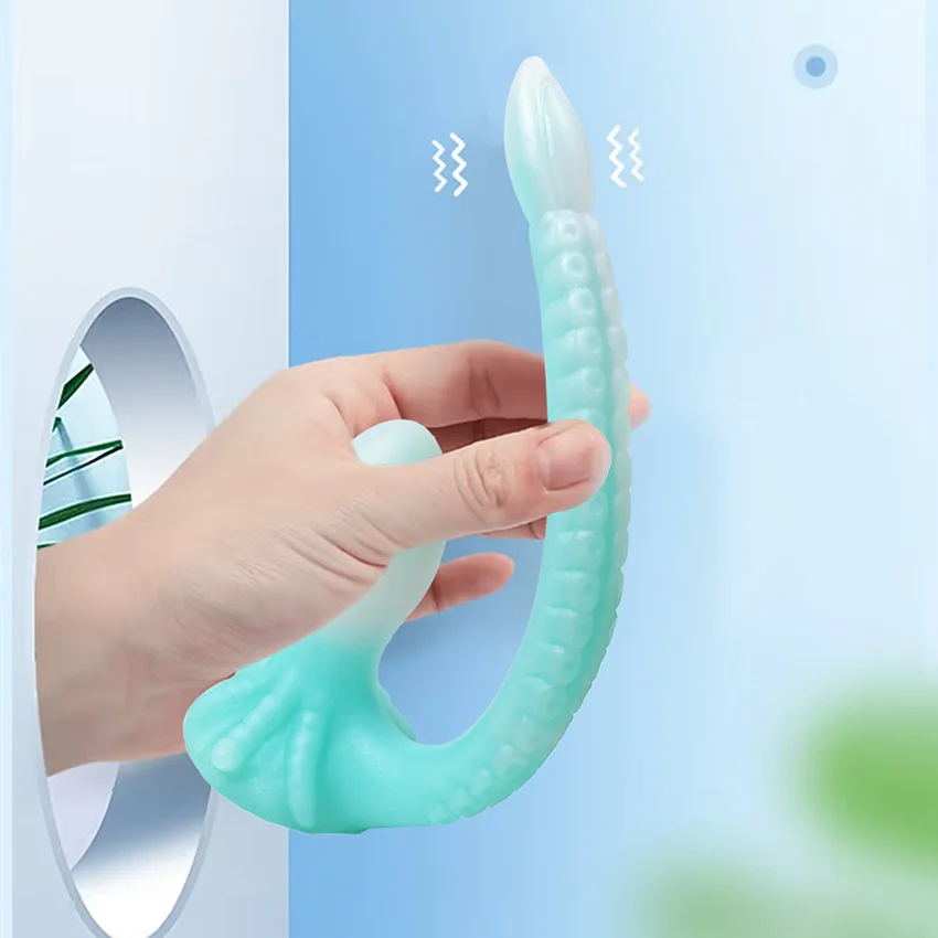 2in1 Octopus Tentacle Dark Glowing Dildo for Woman Double Stimulation Butt Plug with Suction Cup Female Masturbator Anal Dildos