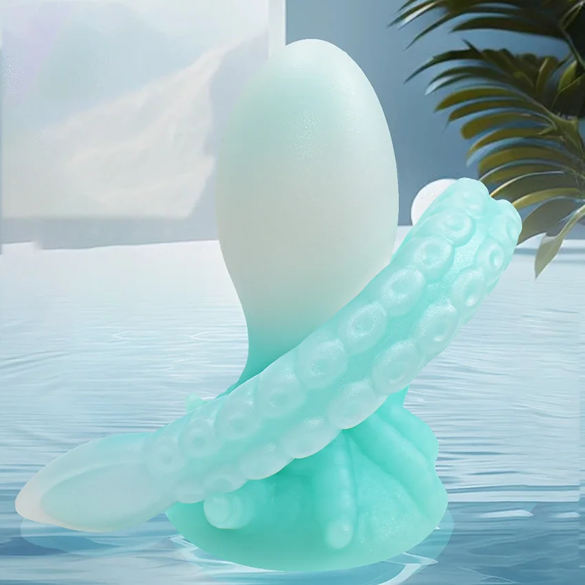 2in1 Octopus Tentacle Dark Glowing Dildo for Woman Double Stimulation Butt Plug with Suction Cup Female Masturbator Anal Dildos