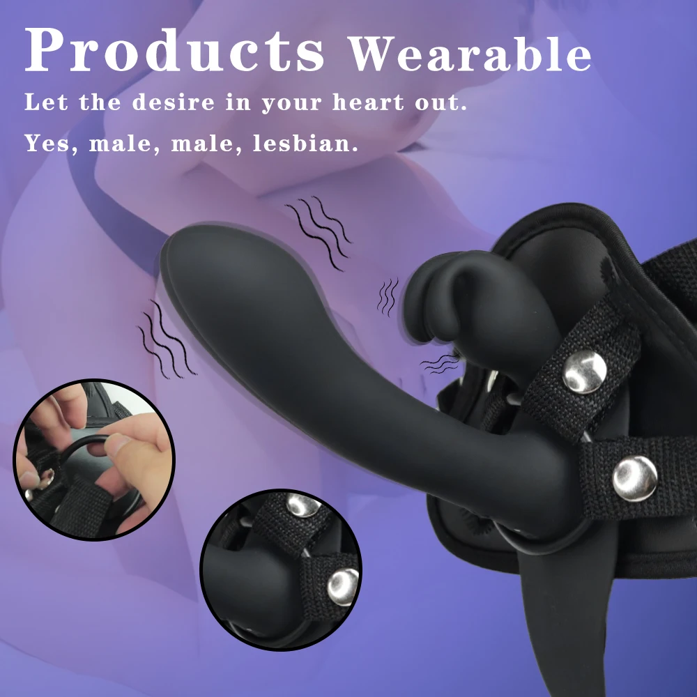 Redshark Strapless Dildos Wearable Vibrator with Remote Control 9 Vibration Modes for Couples Lesbian Sex Toys Adult Toys