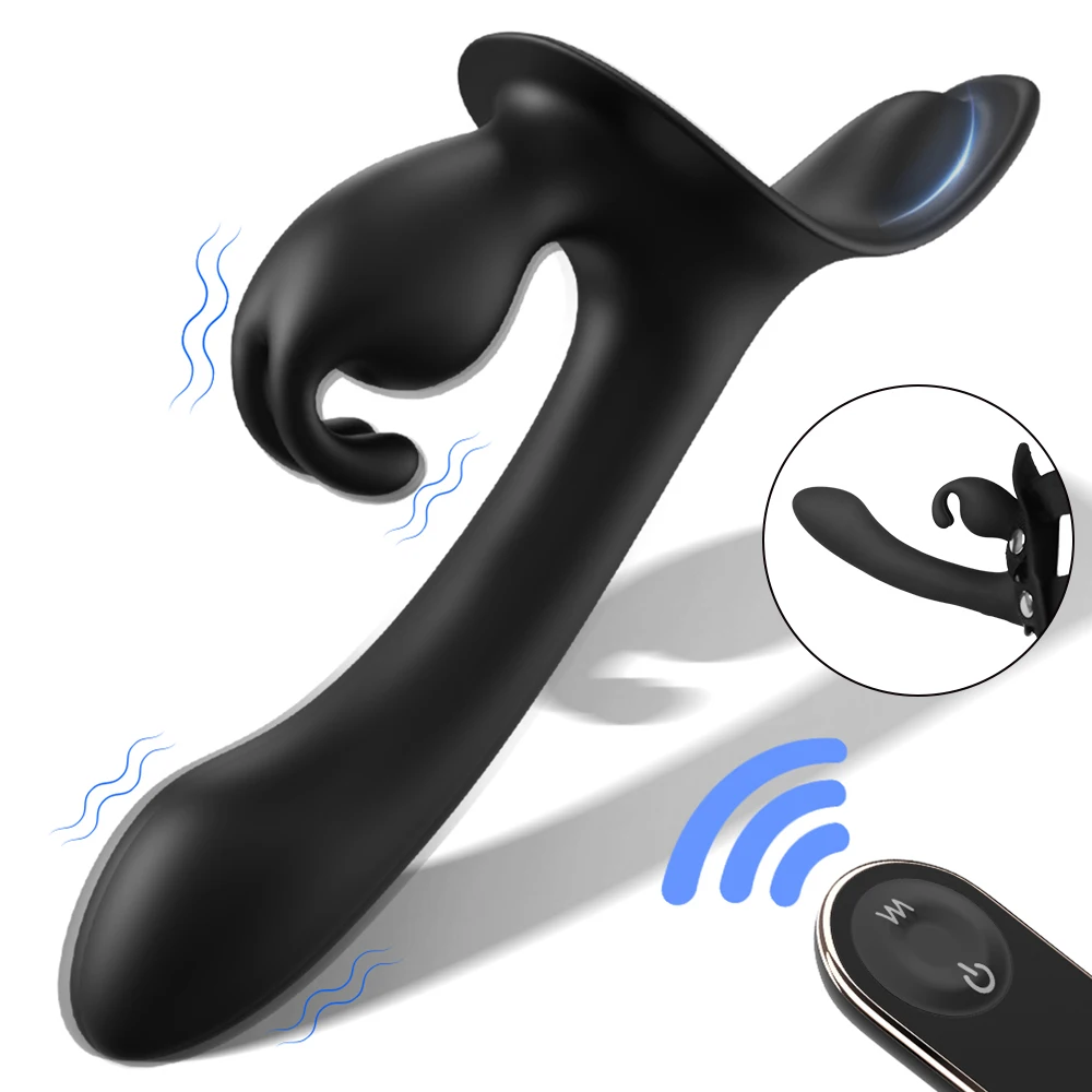 Redshark Strapless Dildos Wearable Vibrator with Remote Control 9 Vibration Modes for Couples Lesbian Sex Toys Adult Toys