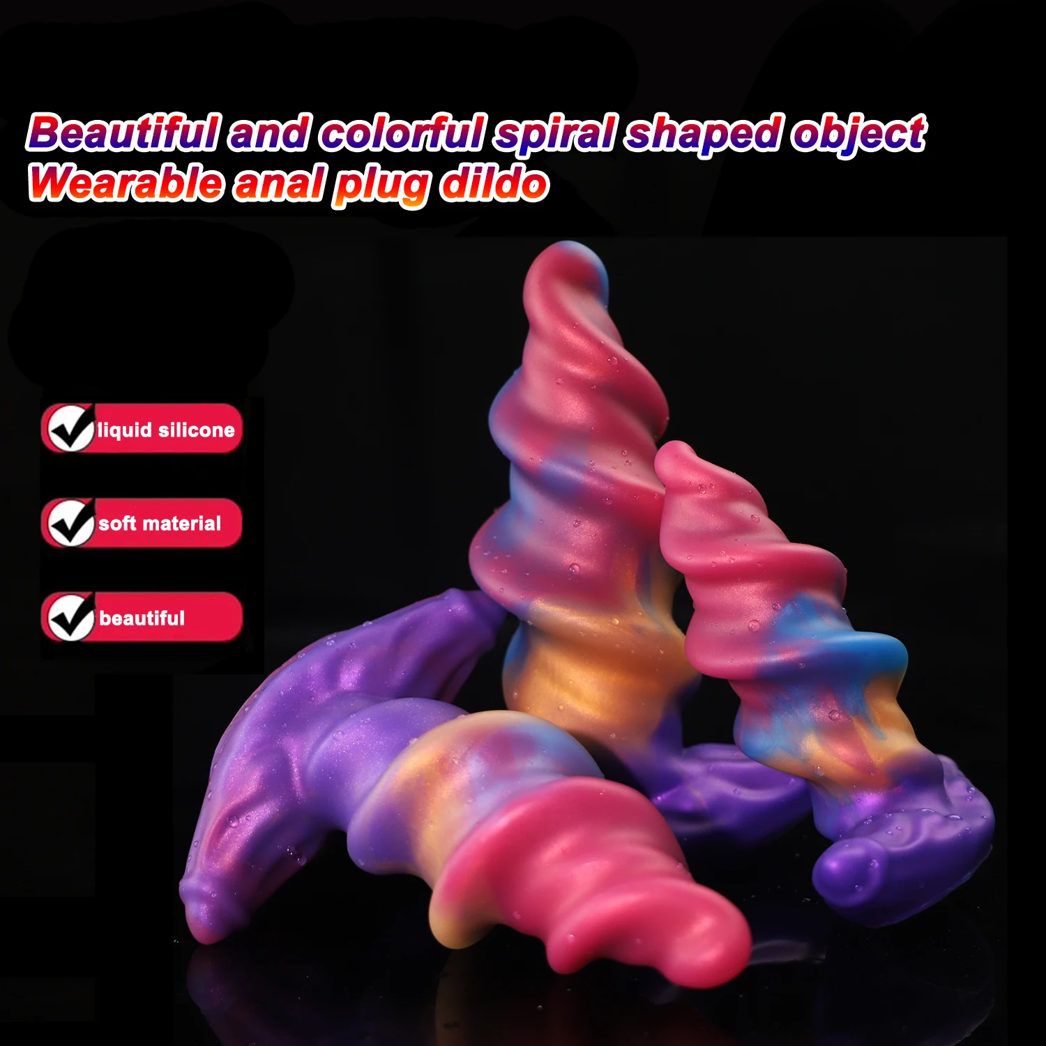 Silicone Screw Anal Plug Soft Butt Plug for Prostate Massage Big Dilation Sex Toys for Women/Men/Gay Adult Product Wearable Dick