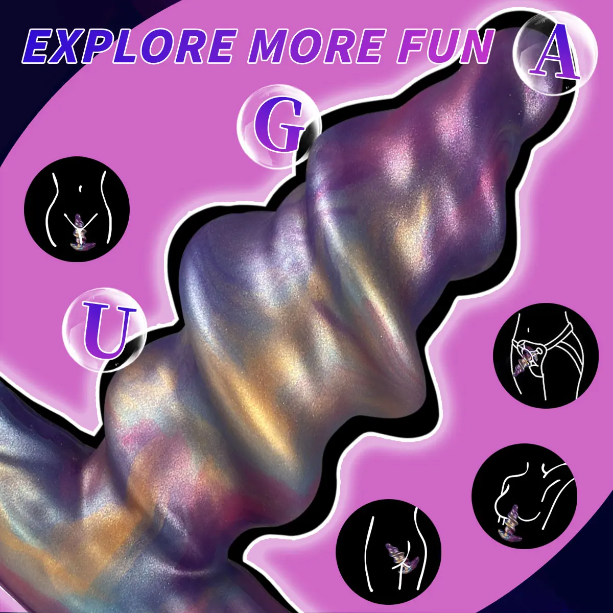 Silicone Screw Anal Plug Soft Butt Plug for Prostate Massage Big Dilation Sex Toys for Women/Men/Gay Adult Product Wearable Dick