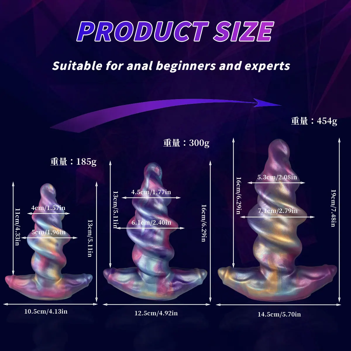 Silicone Screw Anal Plug Soft Butt Plug for Prostate Massage Big Dilation Sex Toys for Women/Men/Gay Adult Product Wearable Dick