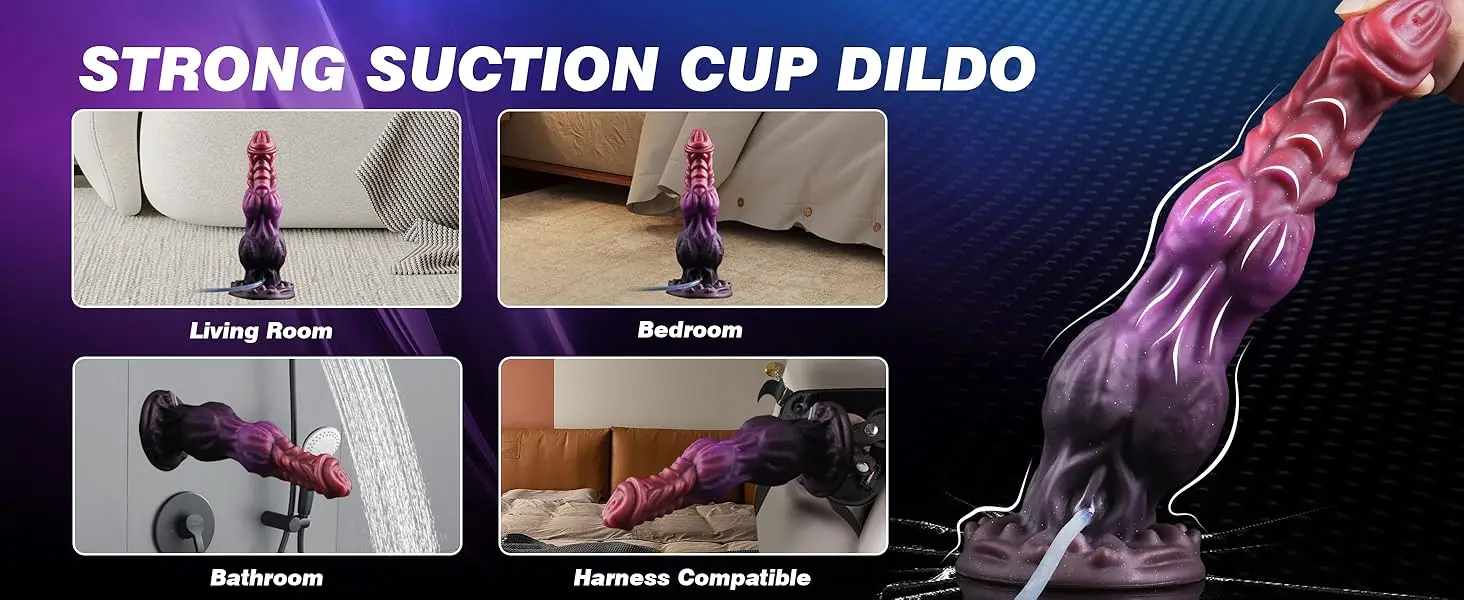 Huge Monster Dildo Squirting Fantasy Dildo Dragon Horse Dog Dildo Knotted Ejaculating Toy Big Anal Silicone Adult Toys for Women