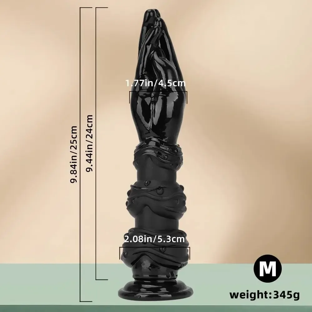 Fisting dildo Medium com 25 cm, mão de 4,5 cm e anéis de 5,3 cm
