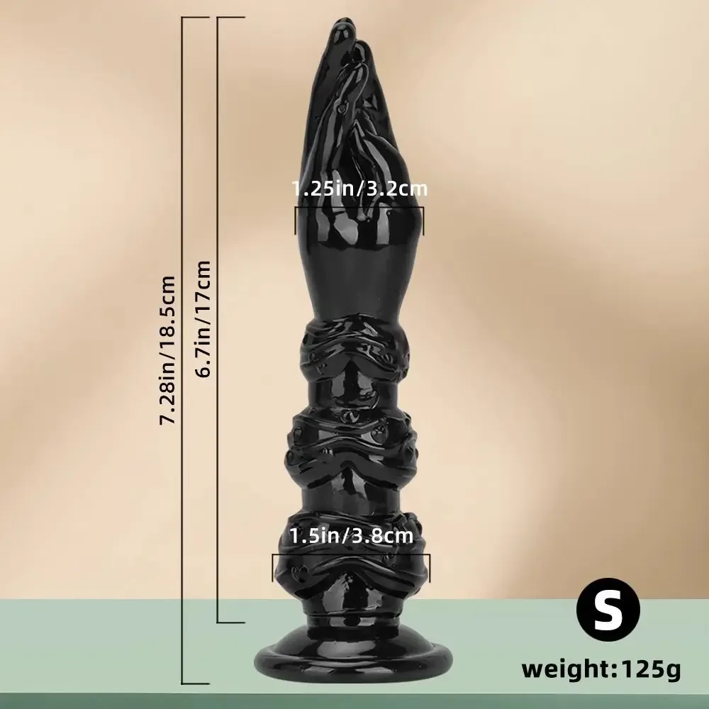 Fisting dildo Small com 18,5 cm, mão de 3,2 cm e anéis de 3,8 cm