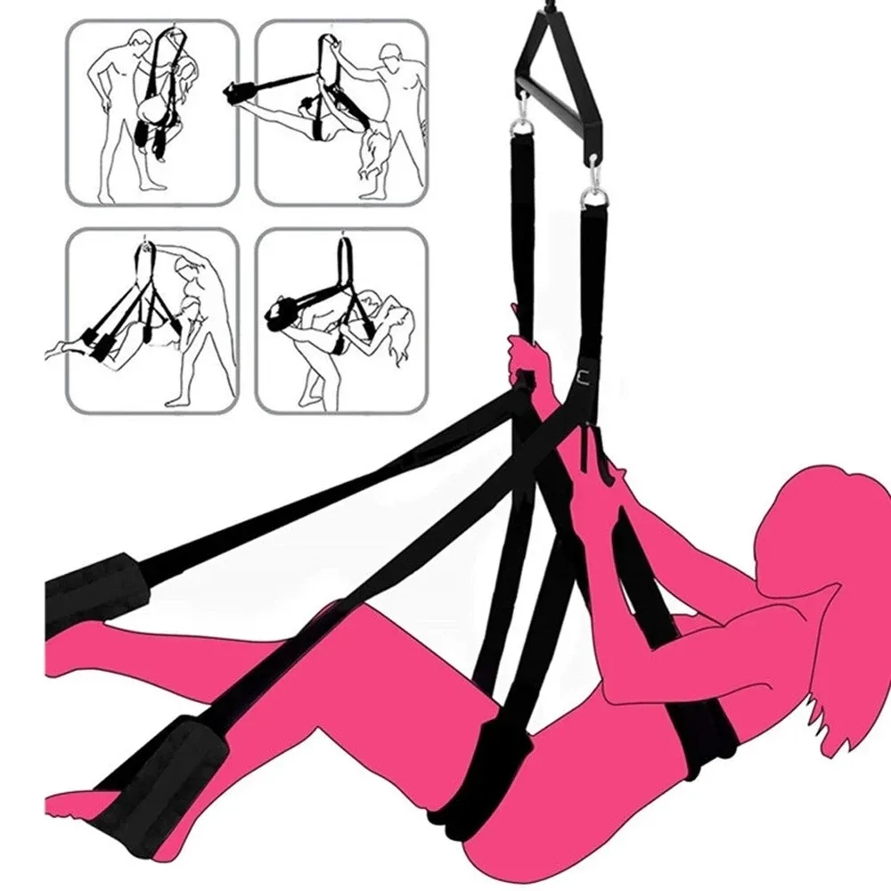 Posições possíveis no sex swing com os apoios acolchoados