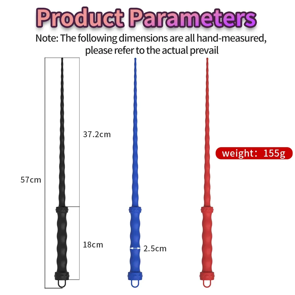 Medidas do chicote de silicone: 57 cm, 37,2 cm de chicote e cabo de 18 cm