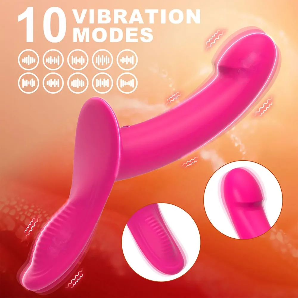 Vibrador duplo rosa com 10 modos de vibração