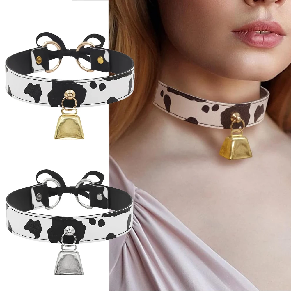 Gargantilha Sexy Vaca com Sino de Metal Sexy Cow Choker