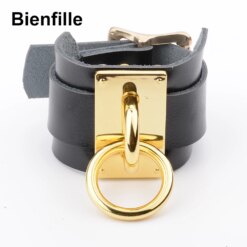 Pulseira Couro Dupla Oversized Leather Bracelet