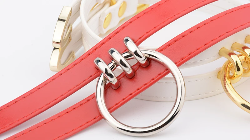 Classic Caged Frame Collar Hand Crafted PU Leather Choker O Round Shape Necklace Women Classic Caged Frame Collar Hand Crafted PU Leather Choker O Round Shape Necklace Women