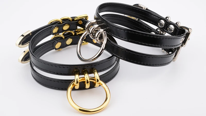 Classic Caged Frame Collar Hand Crafted PU Leather Choker O Round Shape Necklace Women Classic Caged Frame Collar Hand Crafted PU Leather Choker O Round Shape Necklace Women