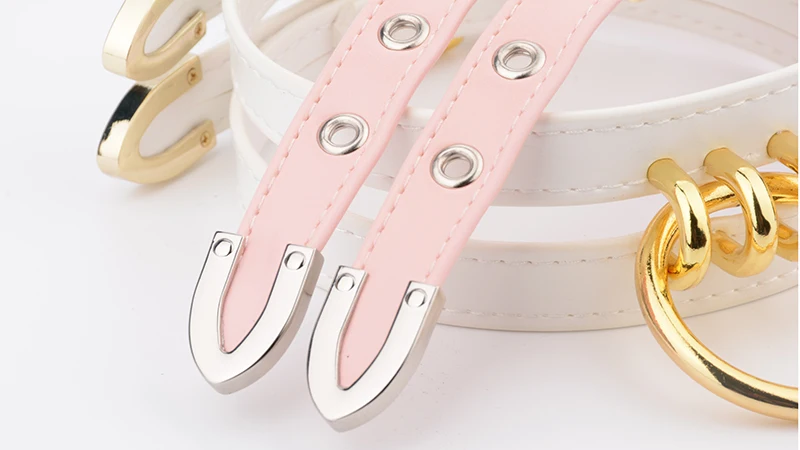 Classic Caged Frame Collar Hand Crafted PU Leather Choker O Round Shape Necklace Women Classic Caged Frame Collar Hand Crafted PU Leather Choker O Round Shape Necklace Women