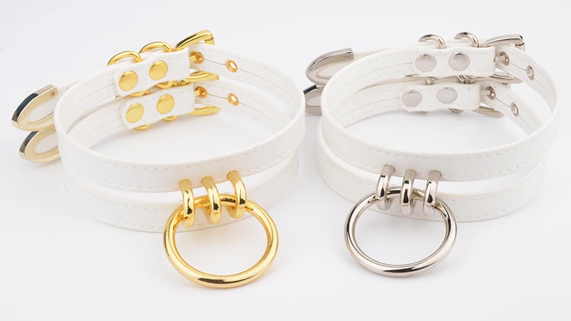 Classic Caged Frame Collar Hand Crafted PU Leather Choker O Round Shape Necklace Women Classic Caged Frame Collar Hand Crafted PU Leather Choker O Round Shape Necklace Women