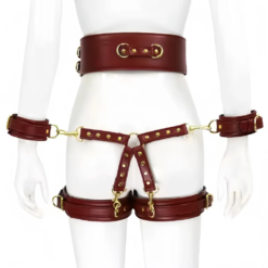 Alternative view of Conjunto Arnês Cinta Pernas Algemas Tornozeleiras Harness Bondage Set