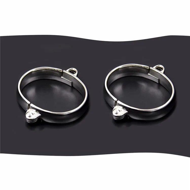 Metal Steel Handcuffs Wrist Ankle Cuffs with Chain and Lock Spreader Bar BDSM Restraints Adult Game Sex Toys for Women Men