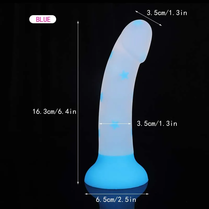 Cute Star Dildo Night Glowing Anal Plug Love-Jelly Noctilucent Light Dildo Vaginal G-spot Anorectal Prostate Massage Masturbator Cute Star Dildo Night Glowing Anal Plug Love-Jelly Noctilucent Light Dildo Vaginal G-spot Anorectal Prostate Massage Masturbator