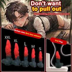 Dildo Preto e Vermelho Dragão com Textura Black Red Magic Dragon