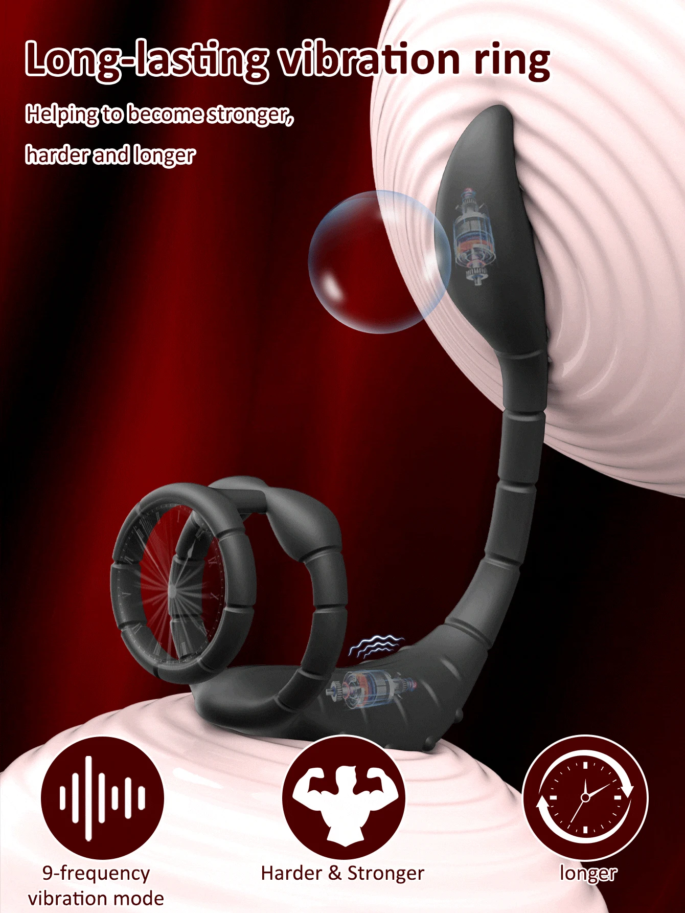 Anel Peniano Plug Anal Vibrador Massageador de Próstata Prostate Massager - Imagem 3