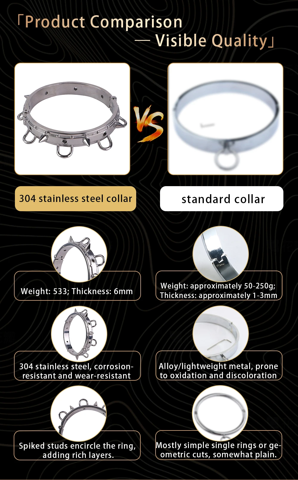 LEZEE Metal Collars Body Bondage Choker Necklace Pleasure Enhance Collar Goth Punk Chain Sexy Chockers Adult Sex Toys For Couple