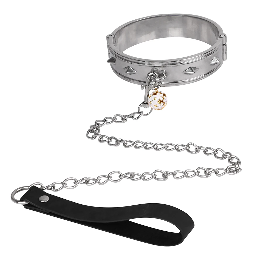LEZEE Metal Collars Body Bondage Choker Necklace Pleasure Enhance Collar Goth Punk Chain Sexy Chockers Adult Sex Toys For Couple