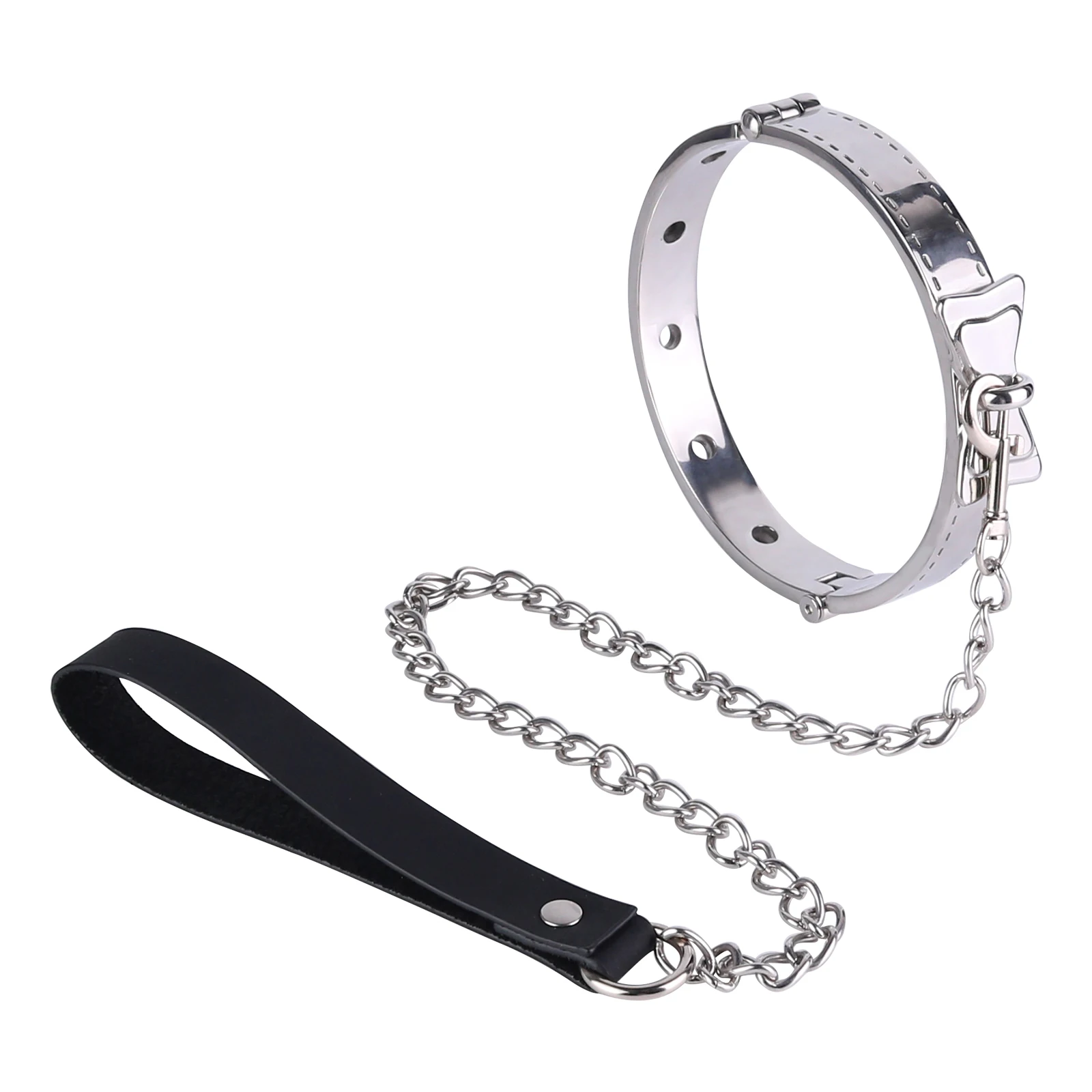 LEZEE Metal Collars Body Bondage Choker Necklace Pleasure Enhance Collar Goth Punk Chain Sexy Chockers Adult Sex Toys For Couple