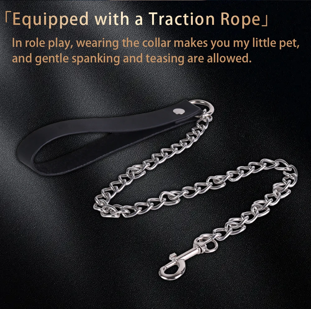 LEZEE Metal Collars Body Bondage Choker Necklace Pleasure Enhance Collar Goth Punk Chain Sexy Chockers Adult Sex Toys For Couple