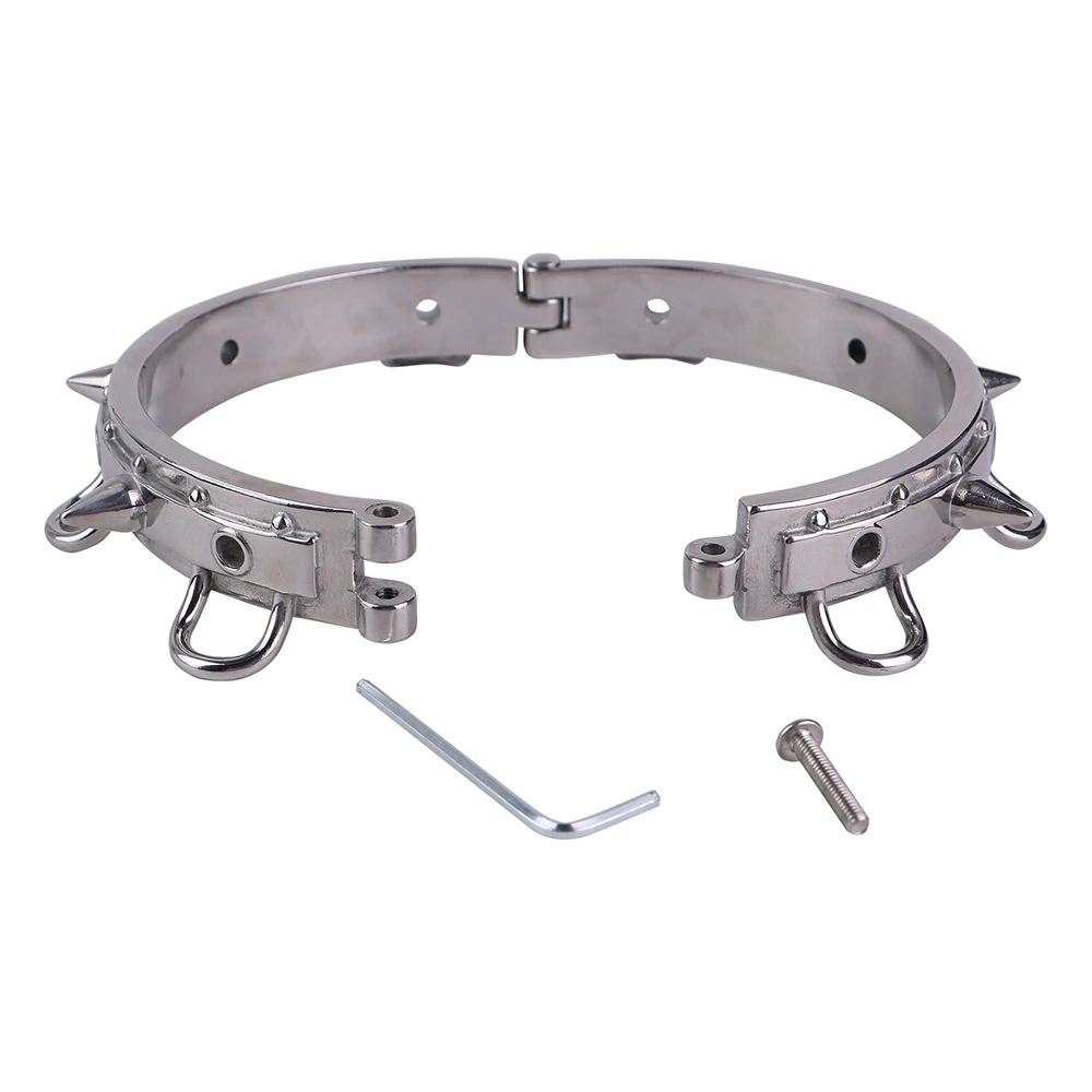 LEZEE Metal Collars Body Bondage Choker Necklace Pleasure Enhance Collar Goth Punk Chain Sexy Chockers Adult Sex Toys For Couple