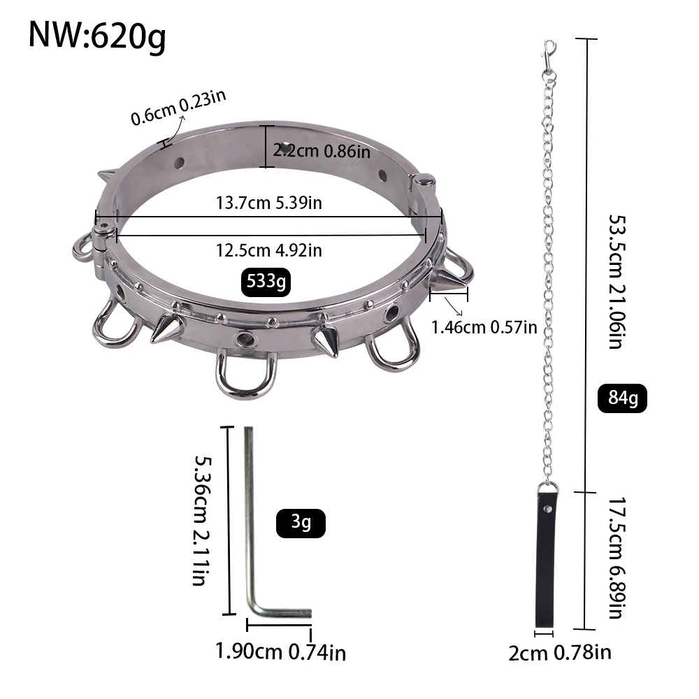 LEZEE Metal Collars Body Bondage Choker Necklace Pleasure Enhance Collar Goth Punk Chain Sexy Chockers Adult Sex Toys For Couple