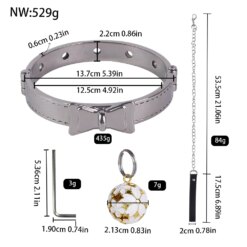 Alternative view of LEZEE Coleira de Metal Gargantilha Bondage Choker