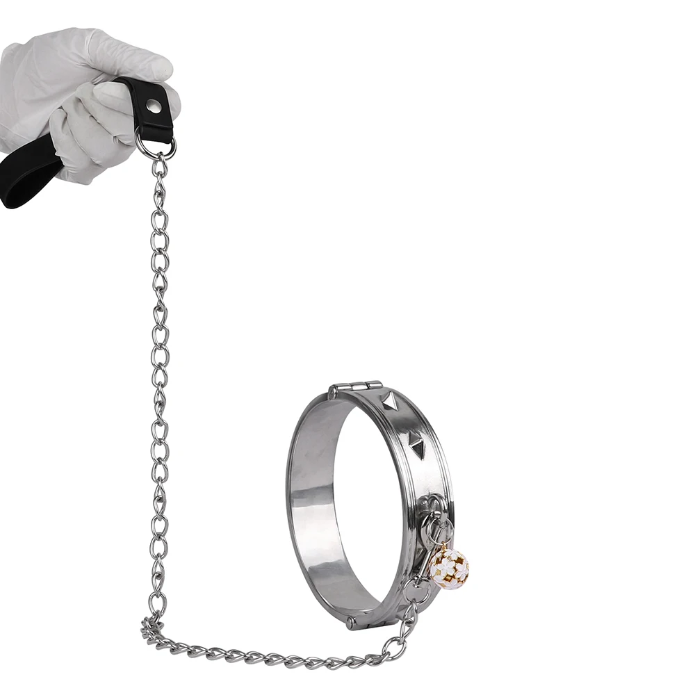 LEZEE Metal Collars Body Bondage Choker Necklace Pleasure Enhance Collar Goth Punk Chain Sexy Chockers Adult Sex Toys For Couple