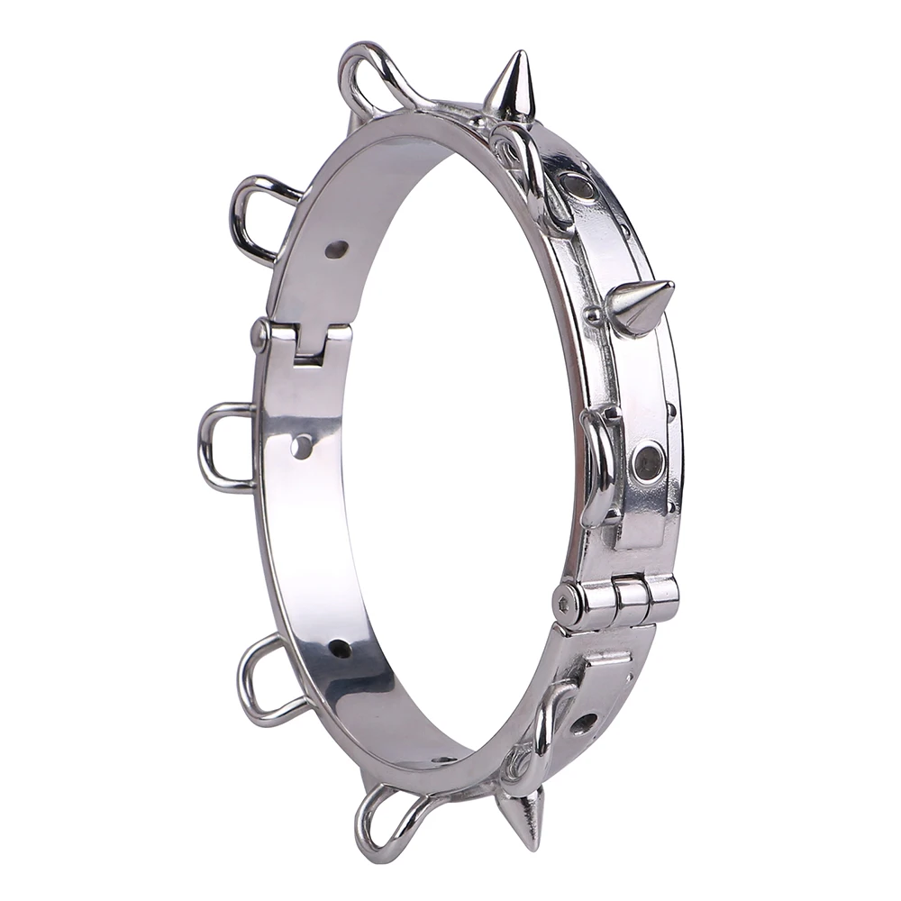 LEZEE Metal Collars Body Bondage Choker Necklace Pleasure Enhance Collar Goth Punk Chain Sexy Chockers Adult Sex Toys For Couple