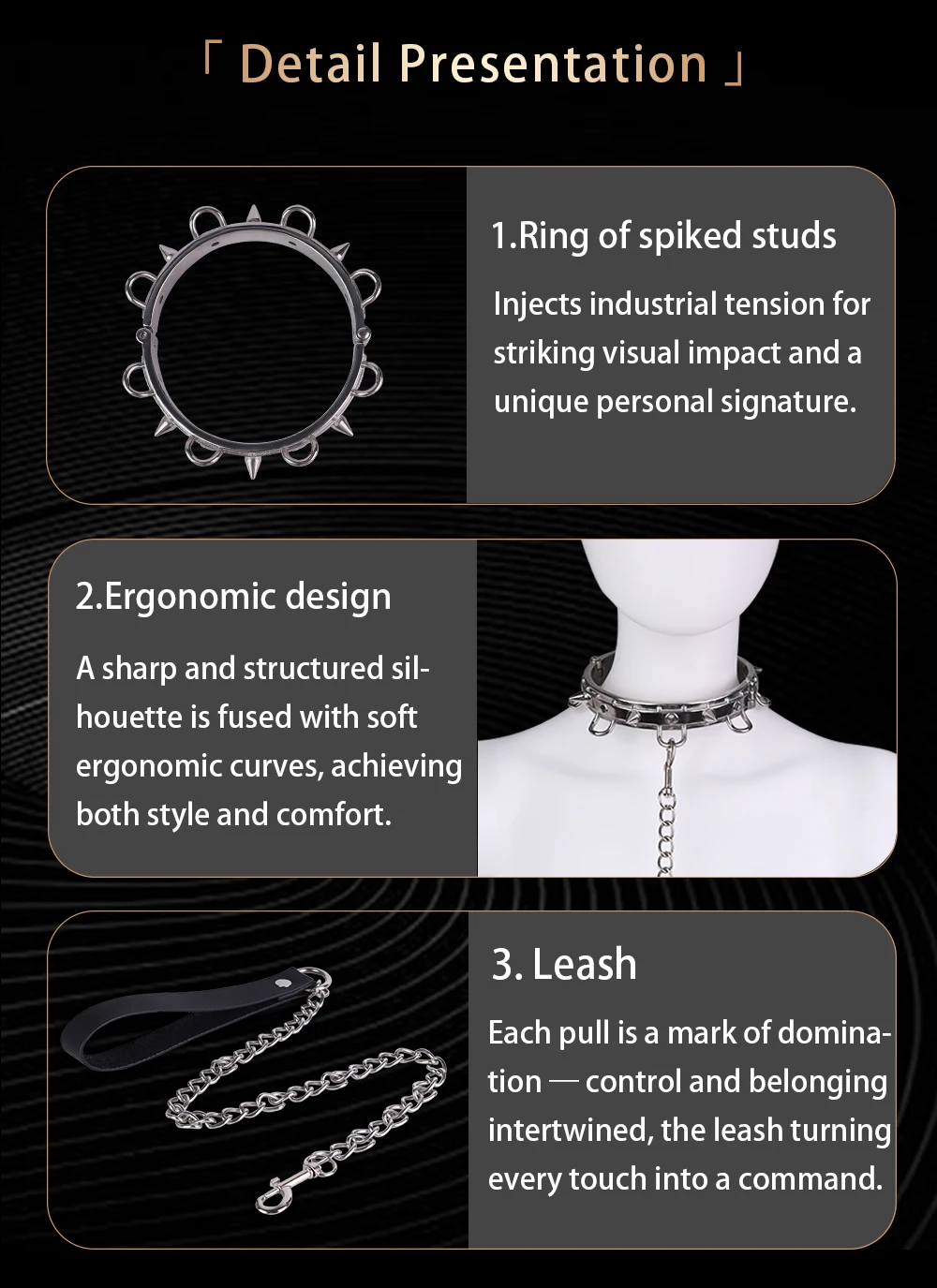 LEZEE Metal Collars Body Bondage Choker Necklace Pleasure Enhance Collar Goth Punk Chain Sexy Chockers Adult Sex Toys For Couple