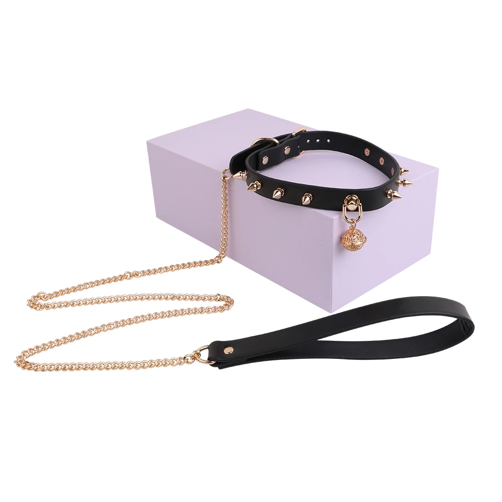 LEZEE Metal Collars Body Bondage Choker Necklace Pleasure Enhance Collar Goth Punk Chain Sexy Chockers Adult Sex Toys For Couple