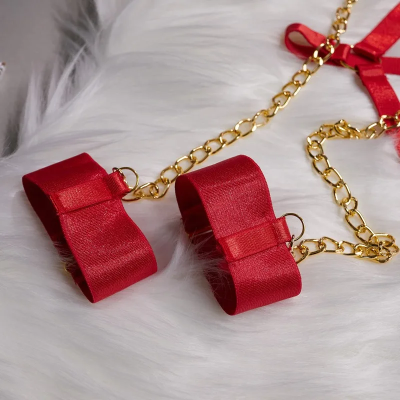 Toucheart 4 Piece Set Sexy Chain Halter Underwear Set For Women Erotic Lingerie Temptation Sexy Role Play Chain Underwear Set