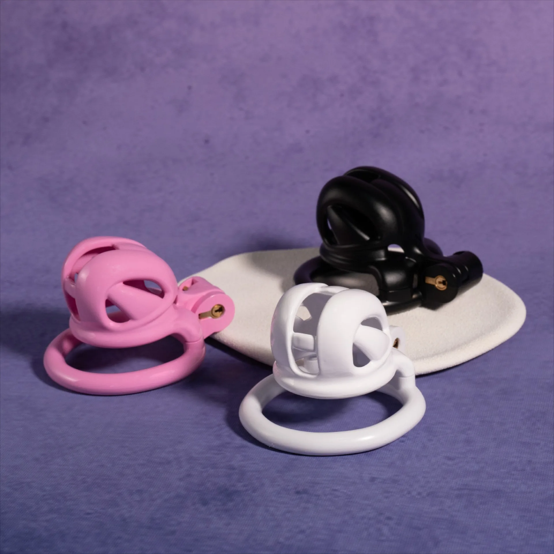 Mini Chastity Cage with Four Rings Male Penis Bondage Abstinence Cock Cage Chastity Lock Sissy Sex Toys for Man Gay Adult Tools