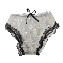 LangKee Haian Calcinha Plástica com Renda Plastic Lace Panties
