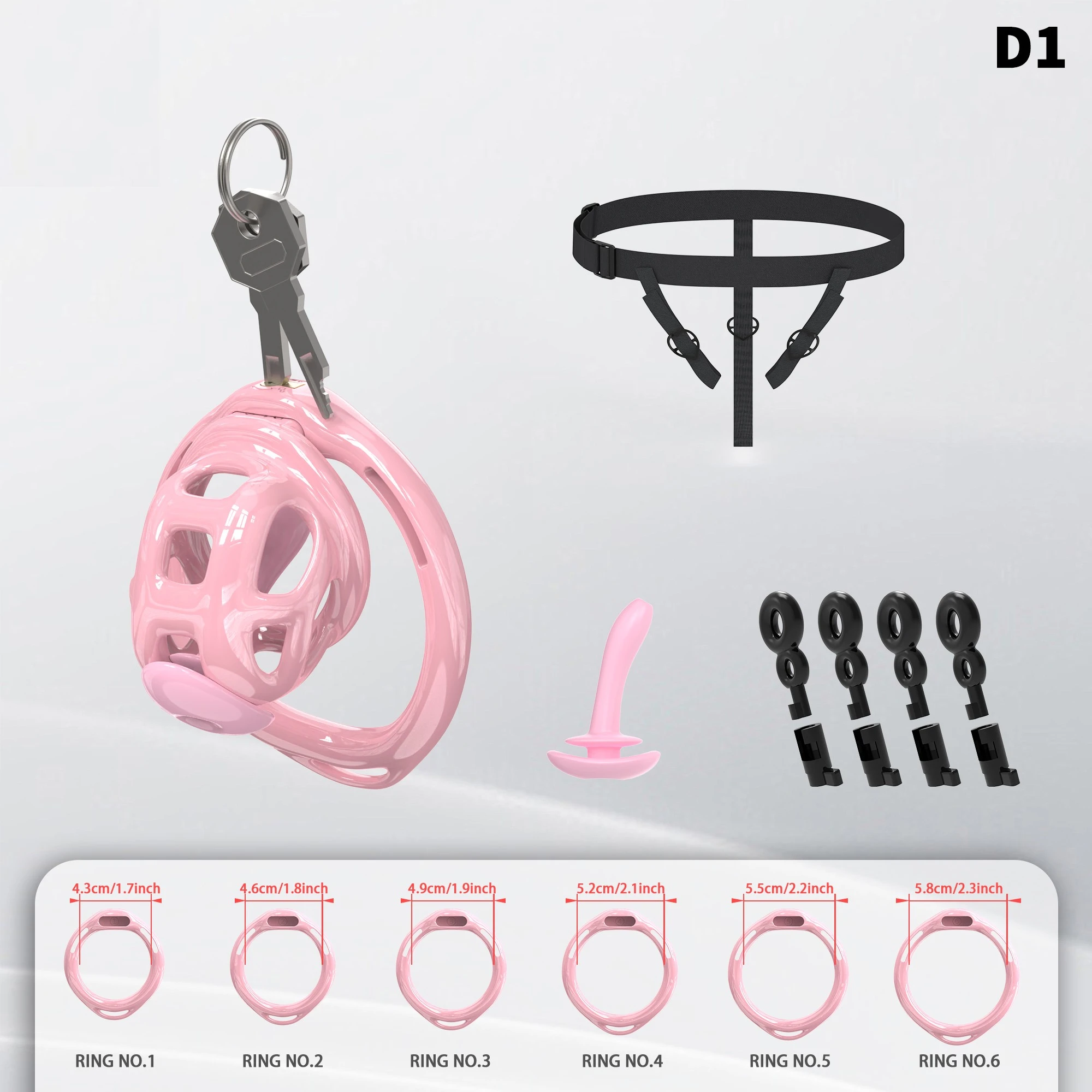 Male Chastity Cage Chastity Lock with 6 Cock Rings for Beginner Sissy Chastity Belt BDSM Abstinence Peins Plug Fetish Sex Toys Male Chastity Cage Chastity Lock with 6 Cock Rings for Beginner Sissy Chastity Belt BDSM Abstinence Peins Plug Fetish Sex Toys