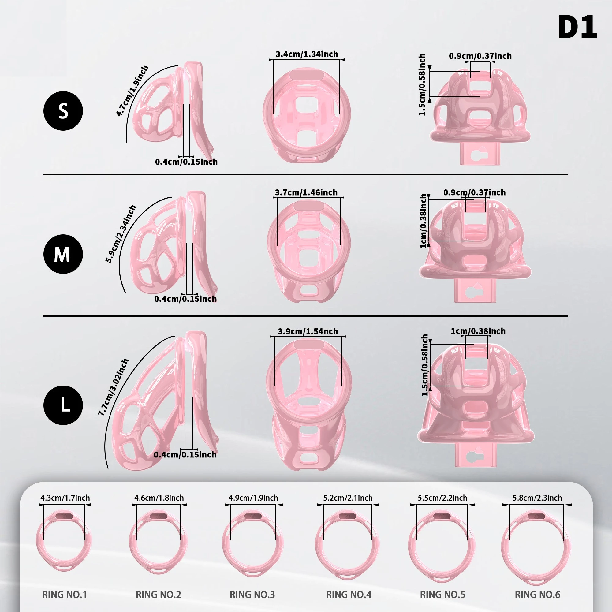 Gaiola e Cinto de Castidade com 6 Anéis Penianos Chastity Cage Belt - Imagem 6