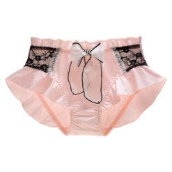 Calcinha Plissada de Seda e Renda Lolita Sexy Lingerie