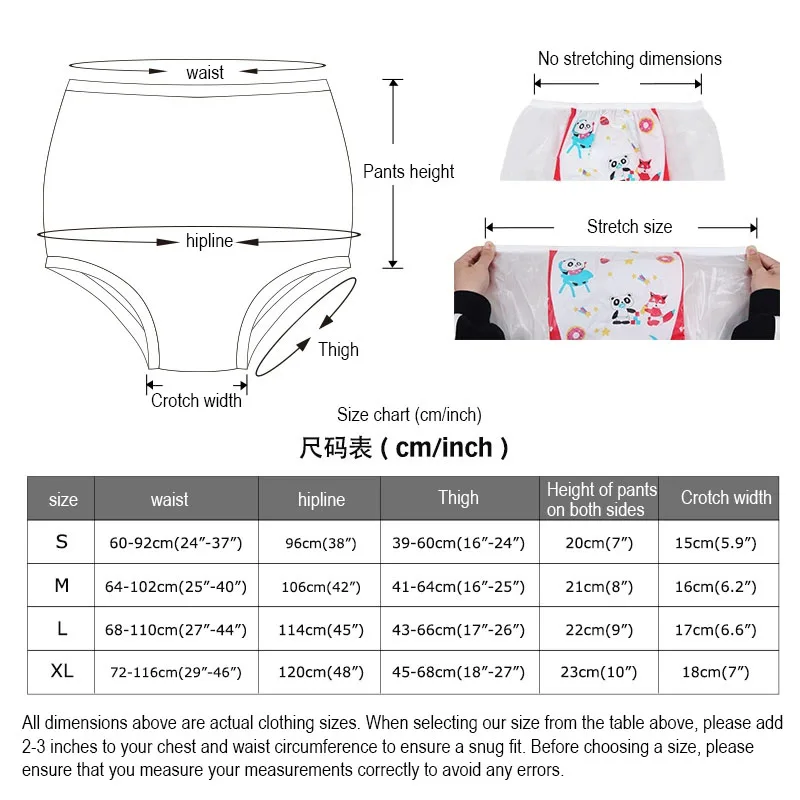 ABDL PVC Transparent Plastic Underpants Soft Silent Reusable Waterproof Adult Baby Diaper Pants Coat Incontinence Panties