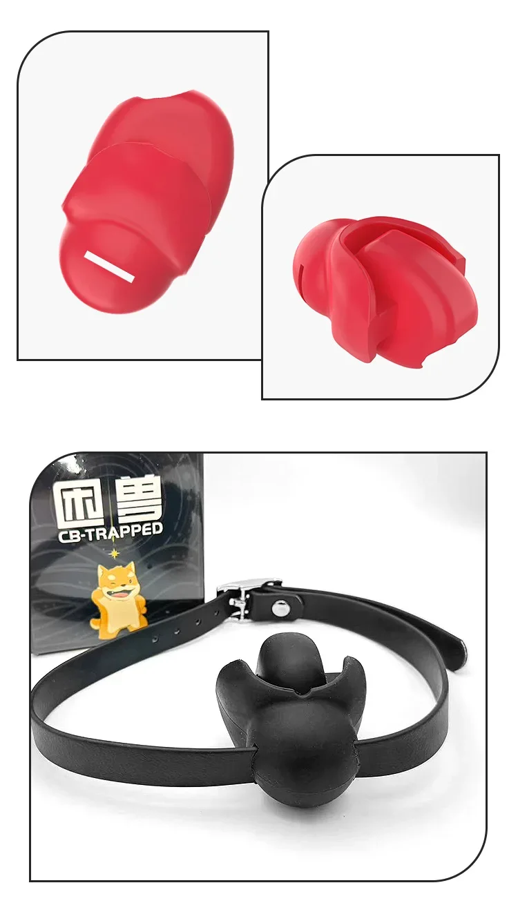 Bola de boca de lengua sólida, mordaza bola escupir silicona, mordaza erótica SM, confinamiento estático, agua corriente