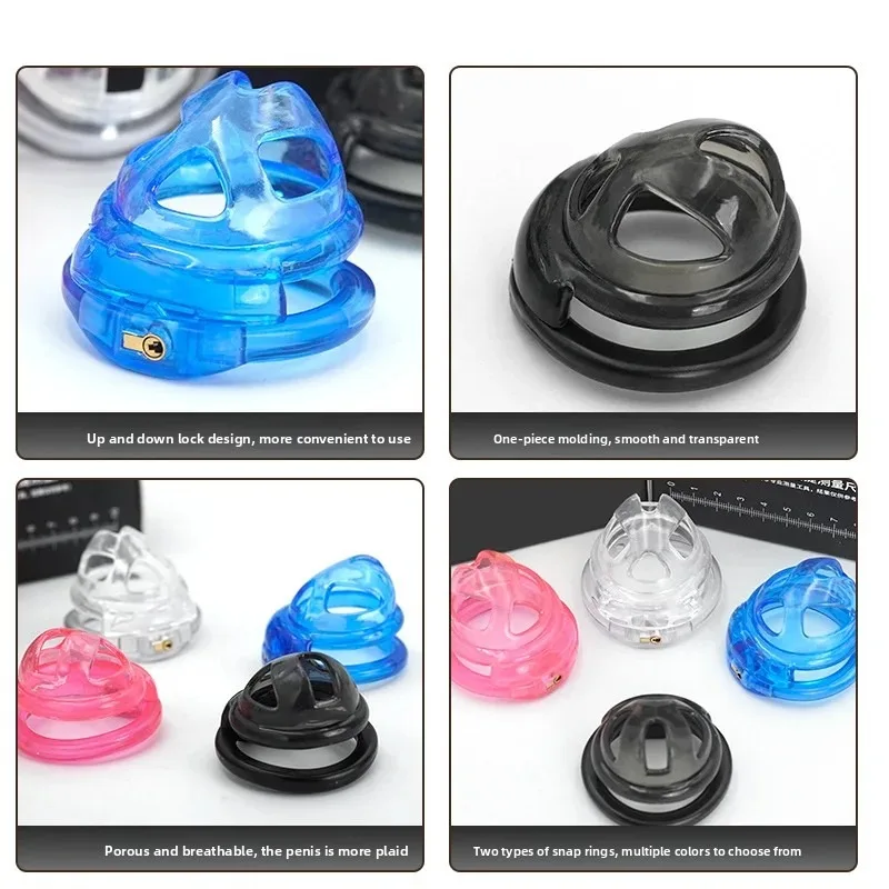 2025 Mini Mamba Dispositivo de Castidad masculina Jaula para pene transpirable Mini cerradura con 4 anillos pene Bondage